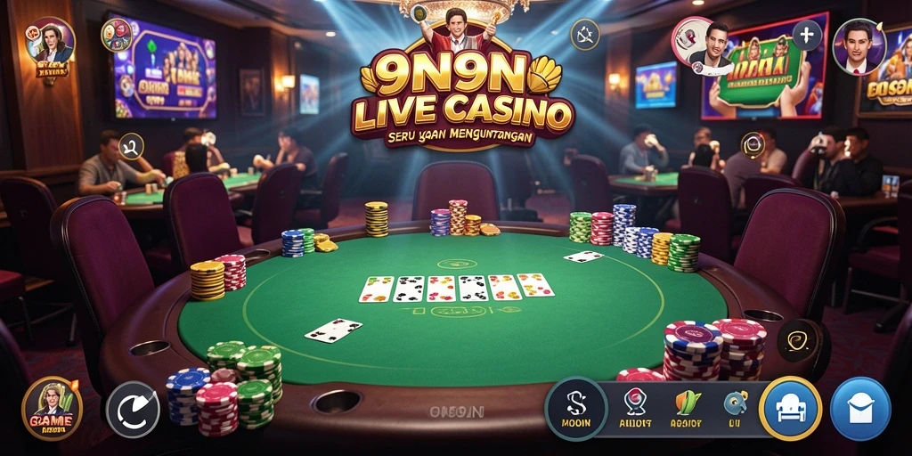Tampilan gameplay Live Casino yang seru dan menghibur di 9N9N.