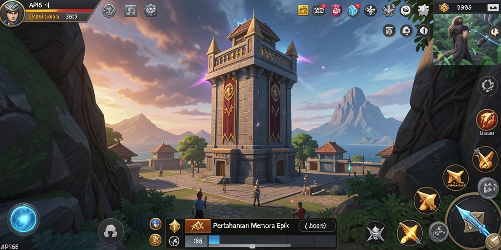 Tampilan menawan dari gameplay Tower Defense API66 yang mendebarkan.