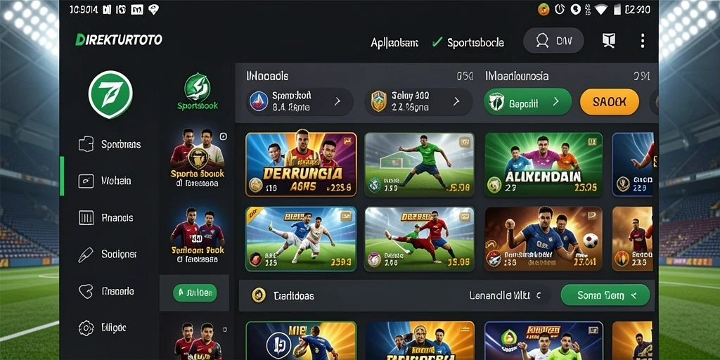Tampilan gameplay Sportsbook DIREKTURTOTO dengan berbagai pilihan taruhan.