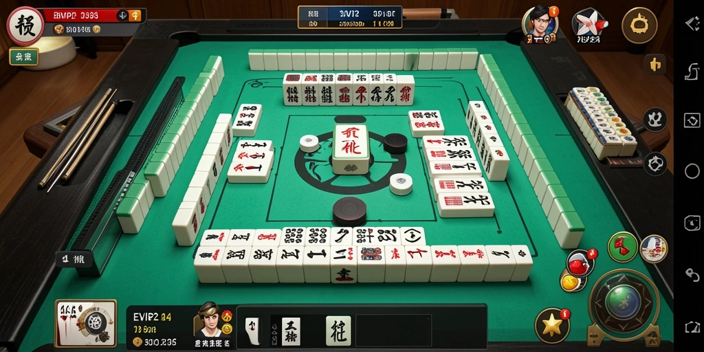 Tampilan gameplay EVIP2 dengan grafis Mahjong yang menarik.