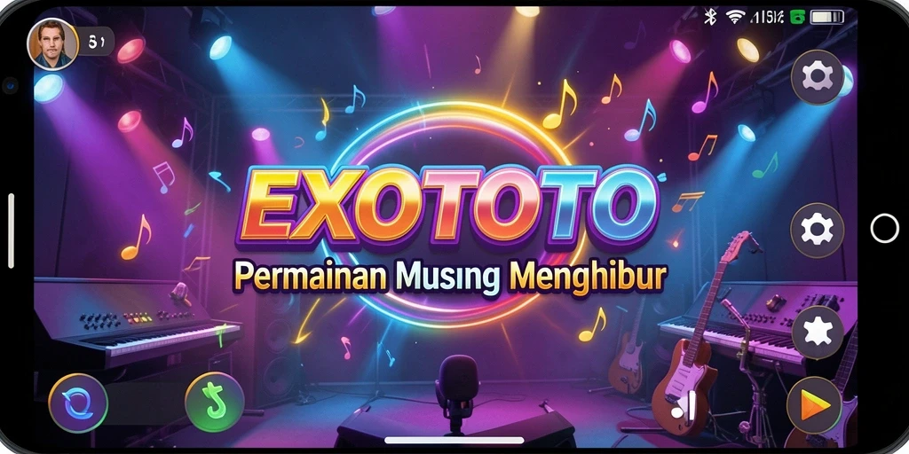 Tampilan gameplay seru di EXOTOTO dengan musik yang menghibur.