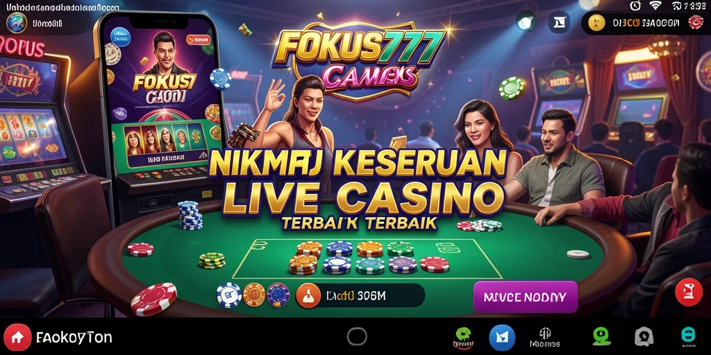 Tampilan gameplay Live Casino FOKUS777 yang mendebarkan dan interaktif.