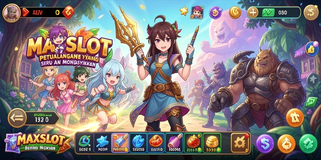 Screenshot gameplay <strong>MAXSLOT</strong> yang menampilkan aksi seru di dunia anime.