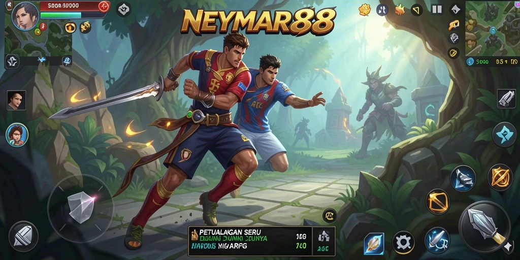 Tampilan gameplay ARPG yang menarik dan mendebarkan dalam NEYMAR88.