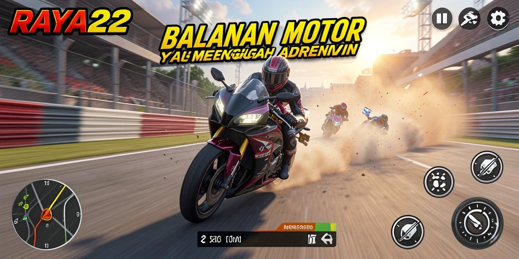 Tampilan menarik dari gameplay balap motor RAYA22.