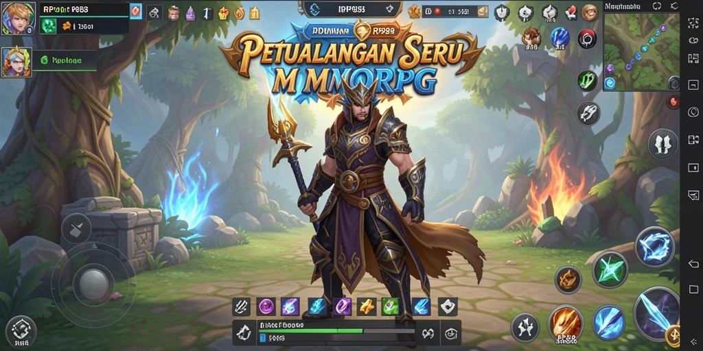 Tampilan gameplay RP888 yang menampilkan petualangan epik dalam MMORPG.