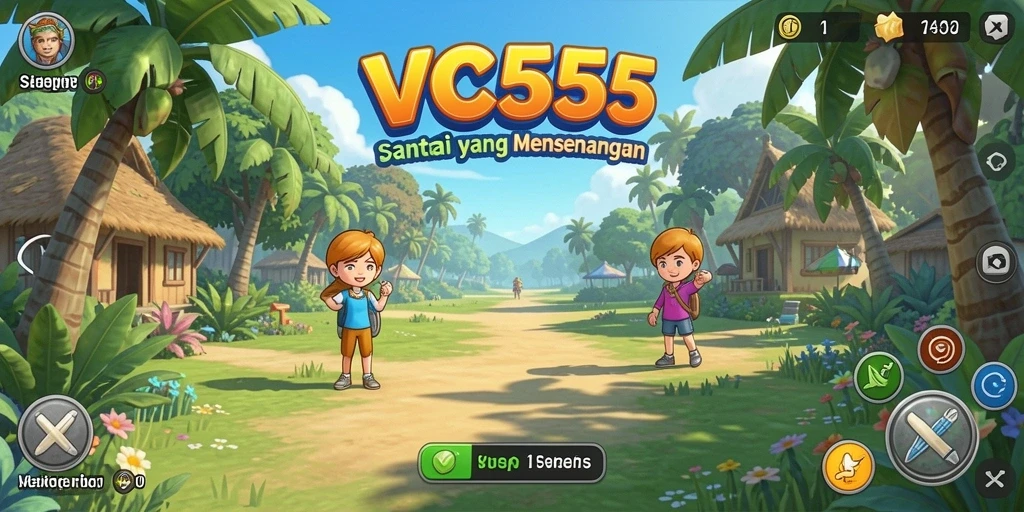 Tampilan gameplay VC55 yang penuh warna dan menyenangkan.