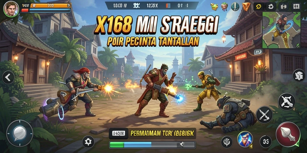 Screenshot X168 menampilkan aksi strategi yang mendebarkan.