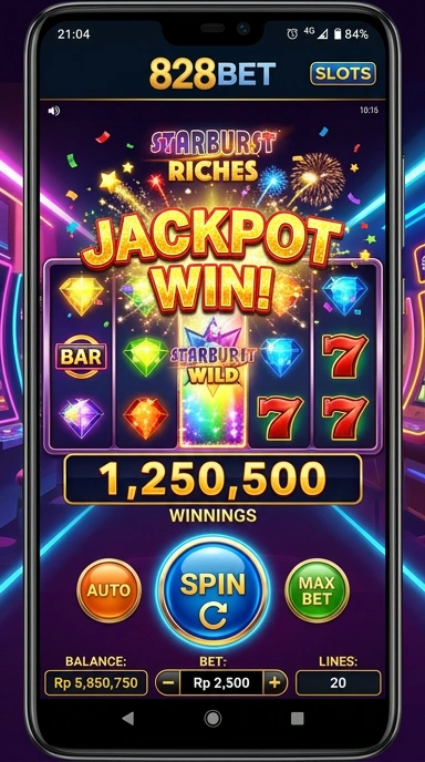 Tampilan utama aplikasi 828bet yang menarik dan mudah dinavigasi.